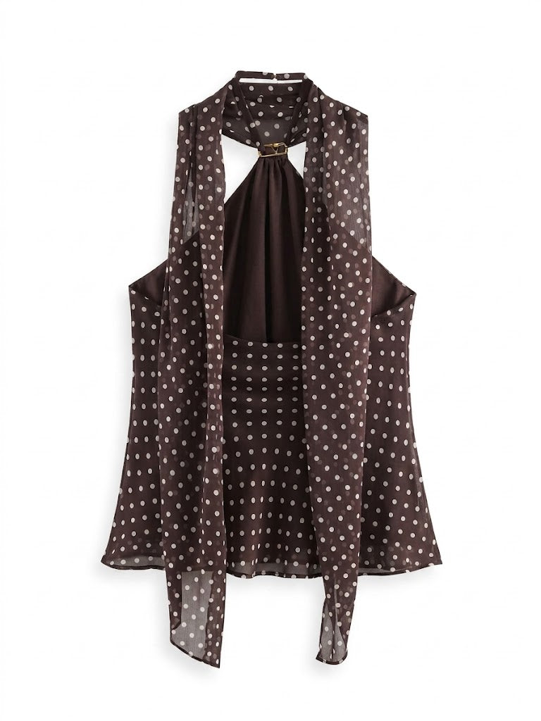 Haut chic à pois dos nu