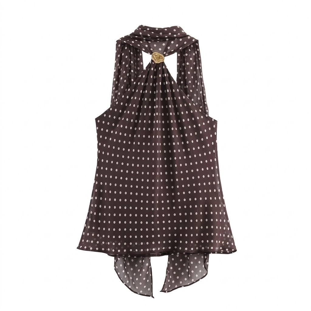 Haut chic à pois dos nu
