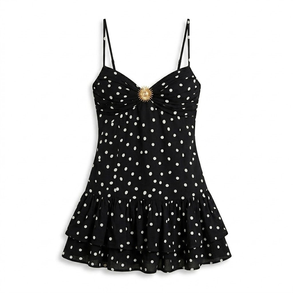 Robe courte à pois