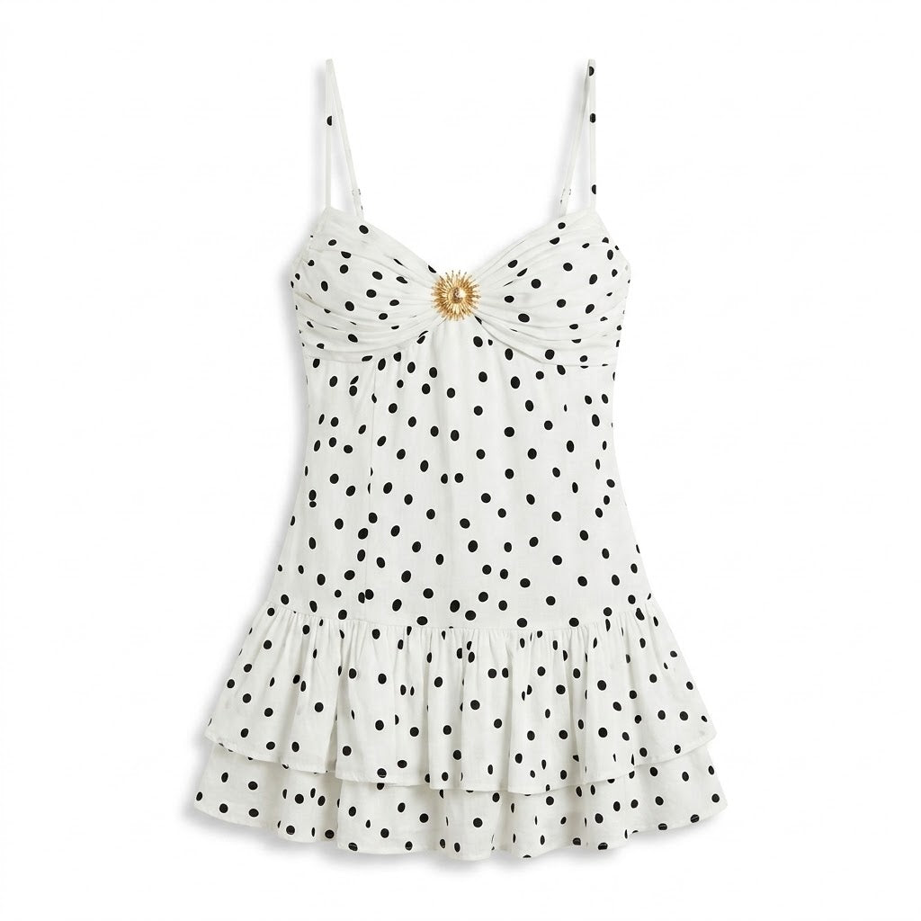 Robe courte à pois
