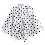 Blouse Blanche à Pois Noirs Volantée